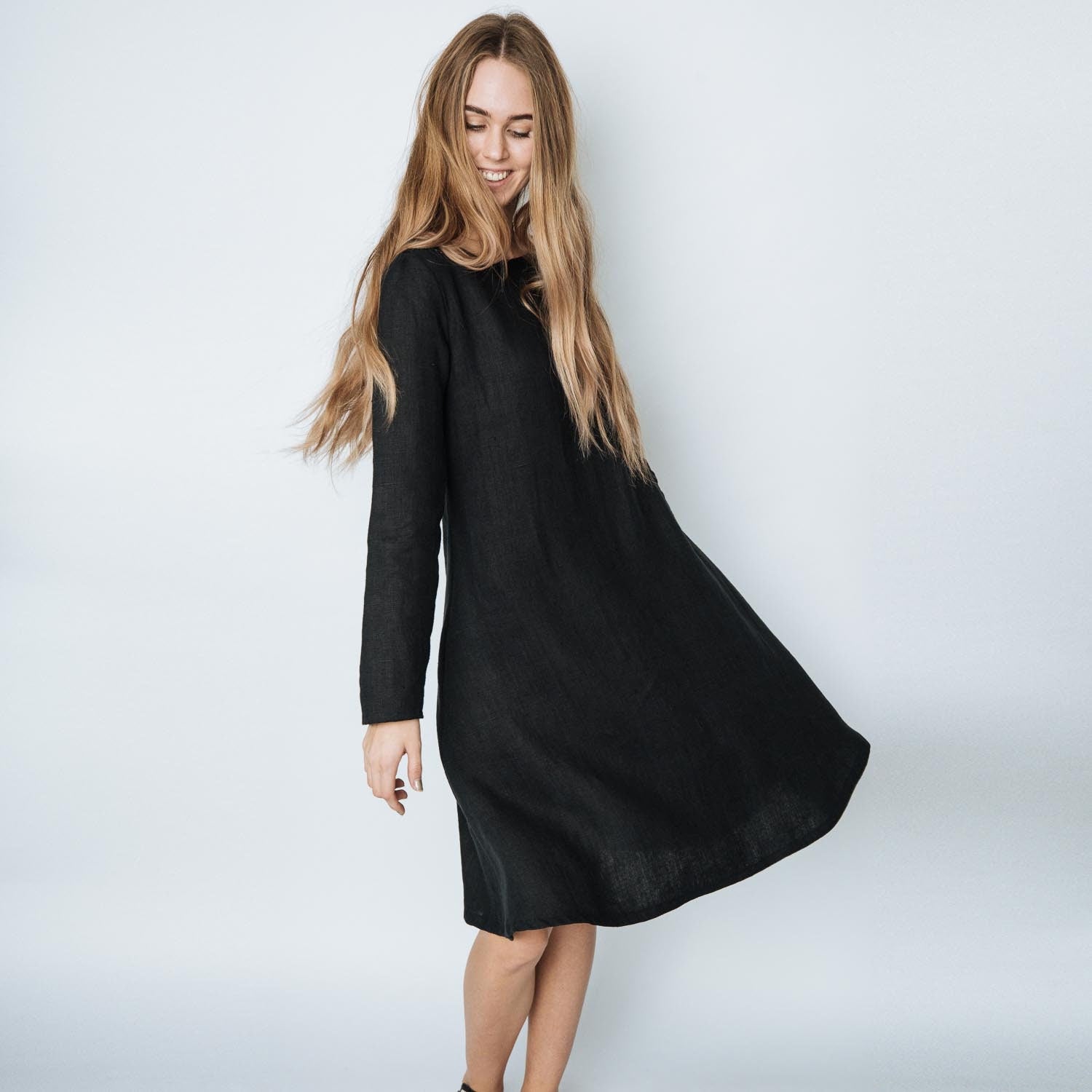 VERONICA Linen dress | Black