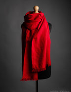 Linen scarf | Bright red