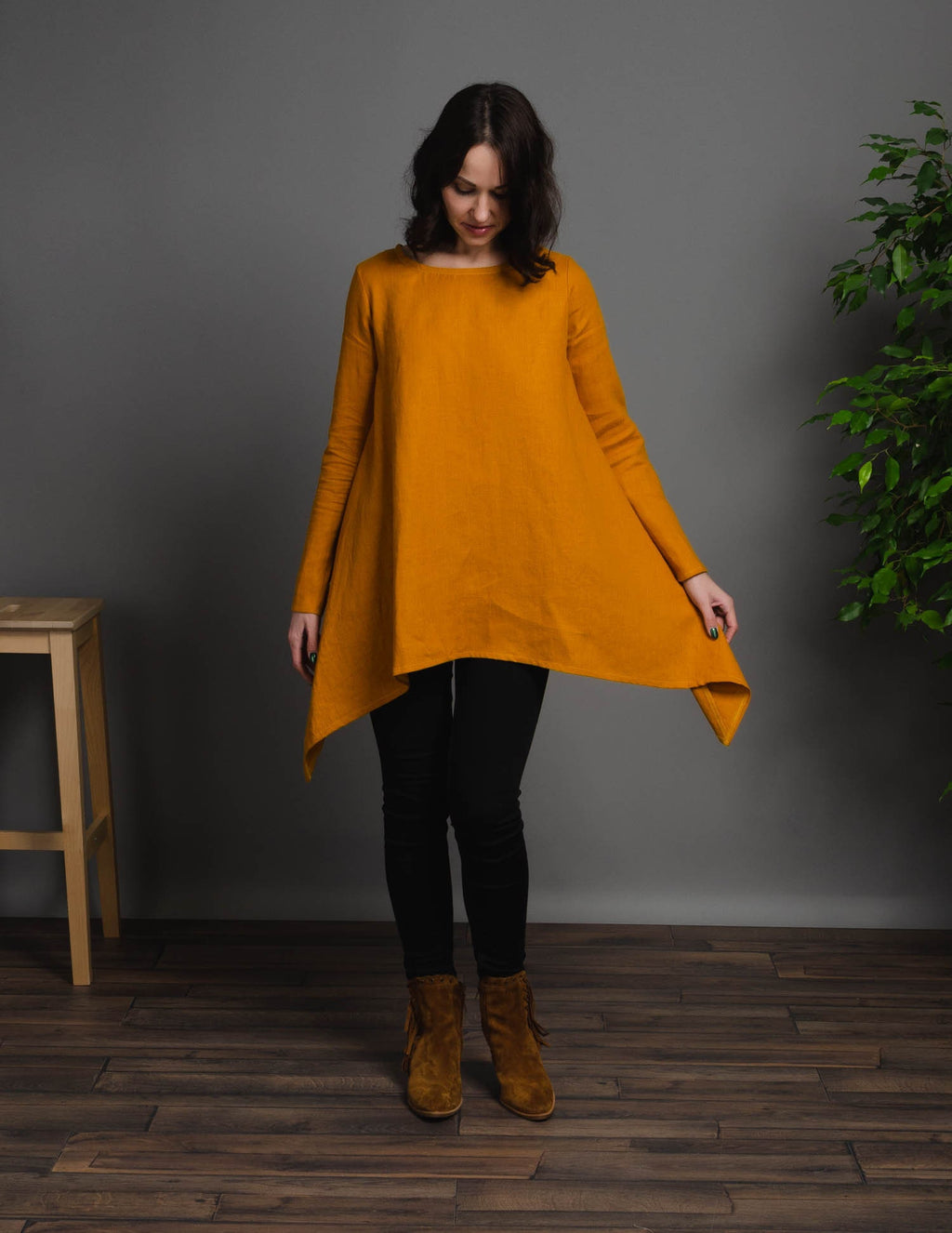 AURORA Linen tunic | Mustard