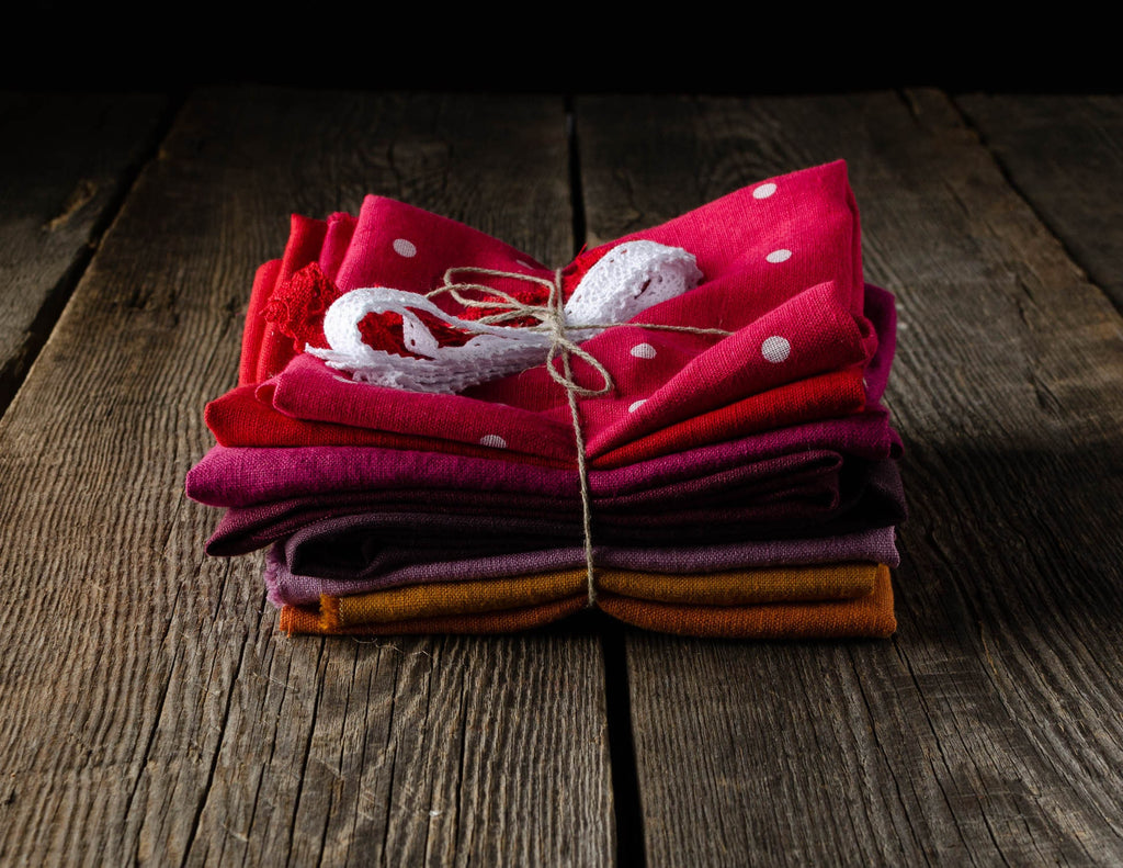 Linen swatches for craft projects