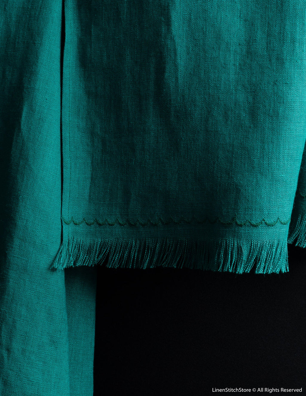 Linen scarf | Emerald green