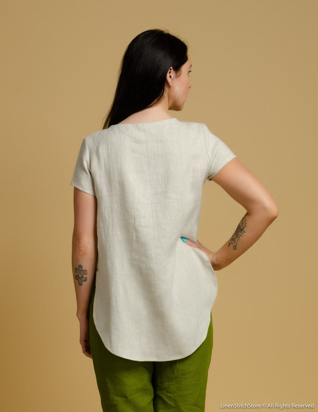 DEBORAH Linen top | Natural