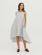 FLORA Linen dress |Light grey