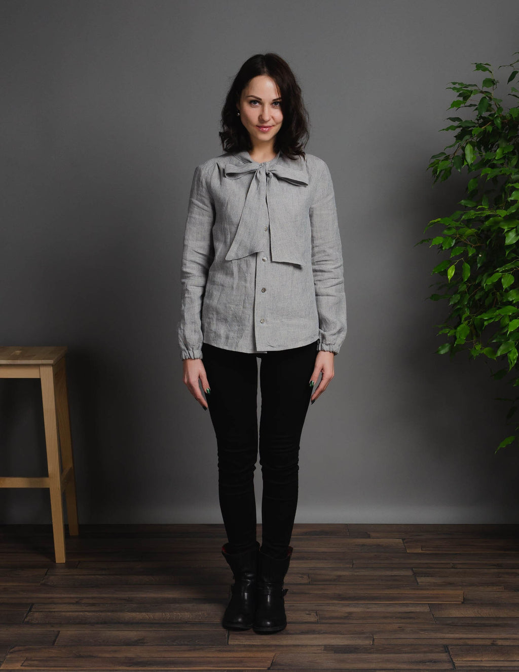 FIONA Linen blouse | Navy stripes