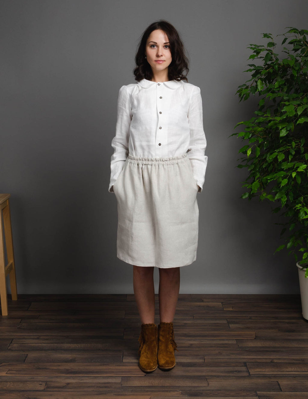 NINA Linen skirt | Natural