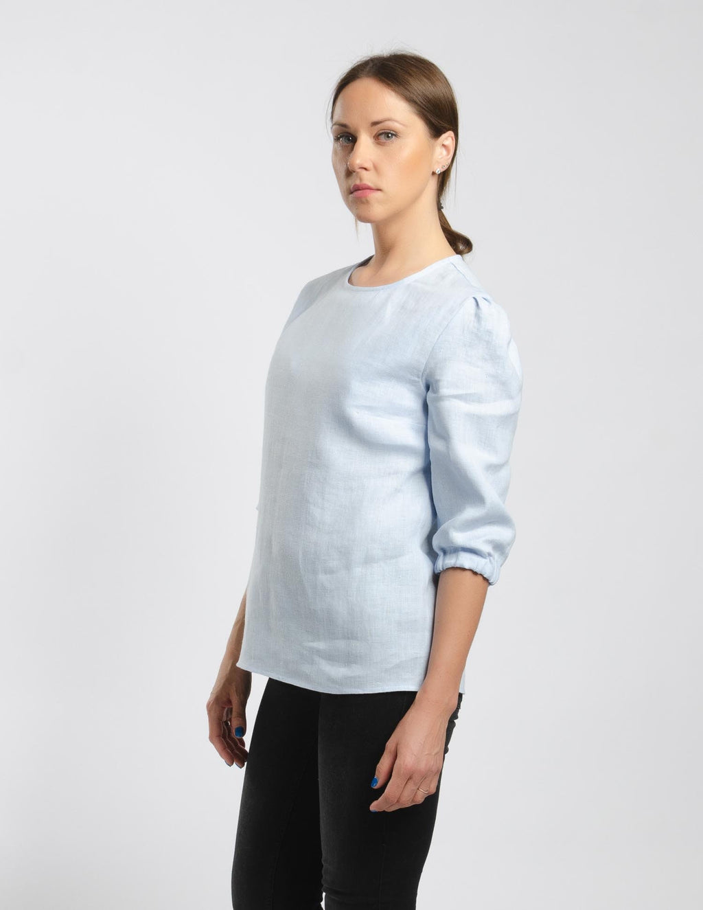 EMILY Linen blouse | Light blue