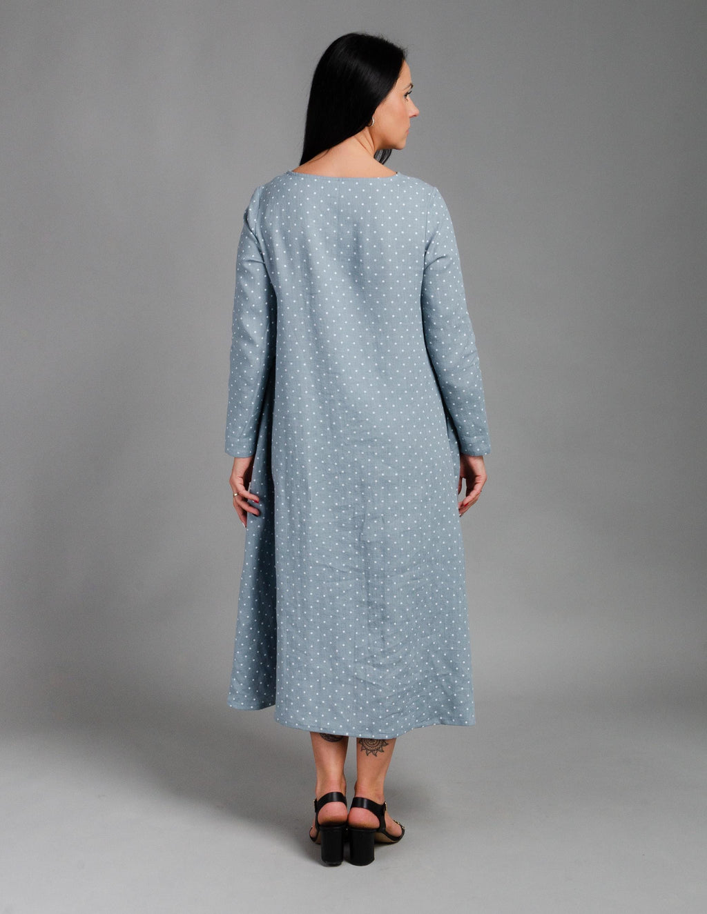 SARAH linen dress | Electric dots