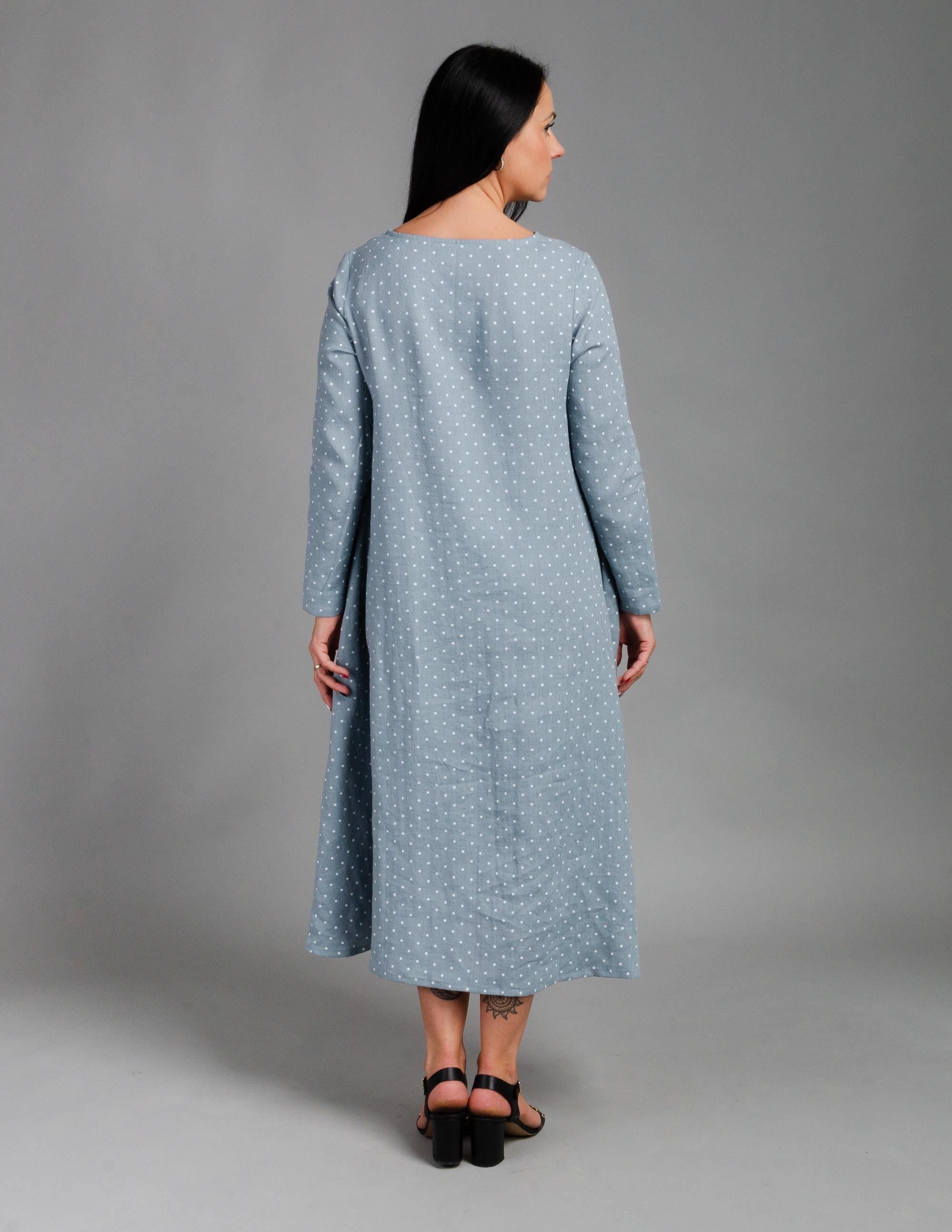 SARAH linen dress | Electric dots