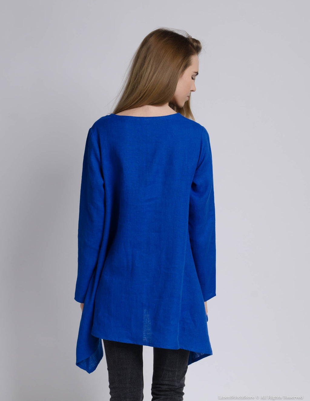 AURORA Linen tunic | Deep blue