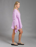 AURORA Asymmetric Linen tunic | Light purple