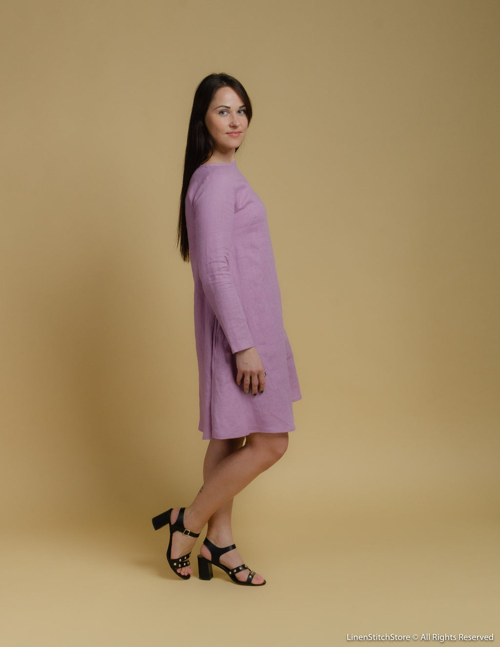 VERONICA Linen dress | Light purple