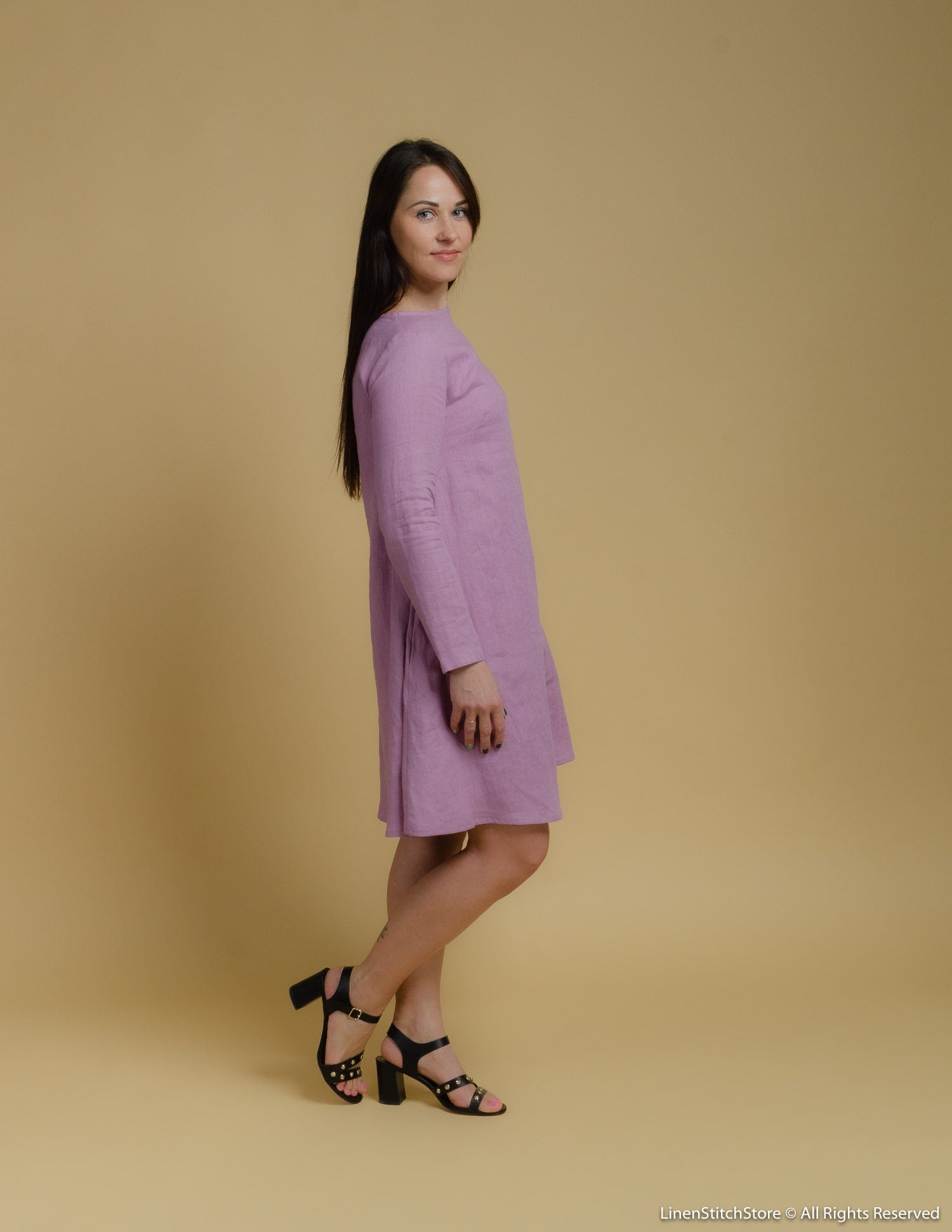 VERONICA Linen dress | Light purple