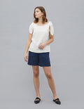 OLIVIA linen top | Ivory