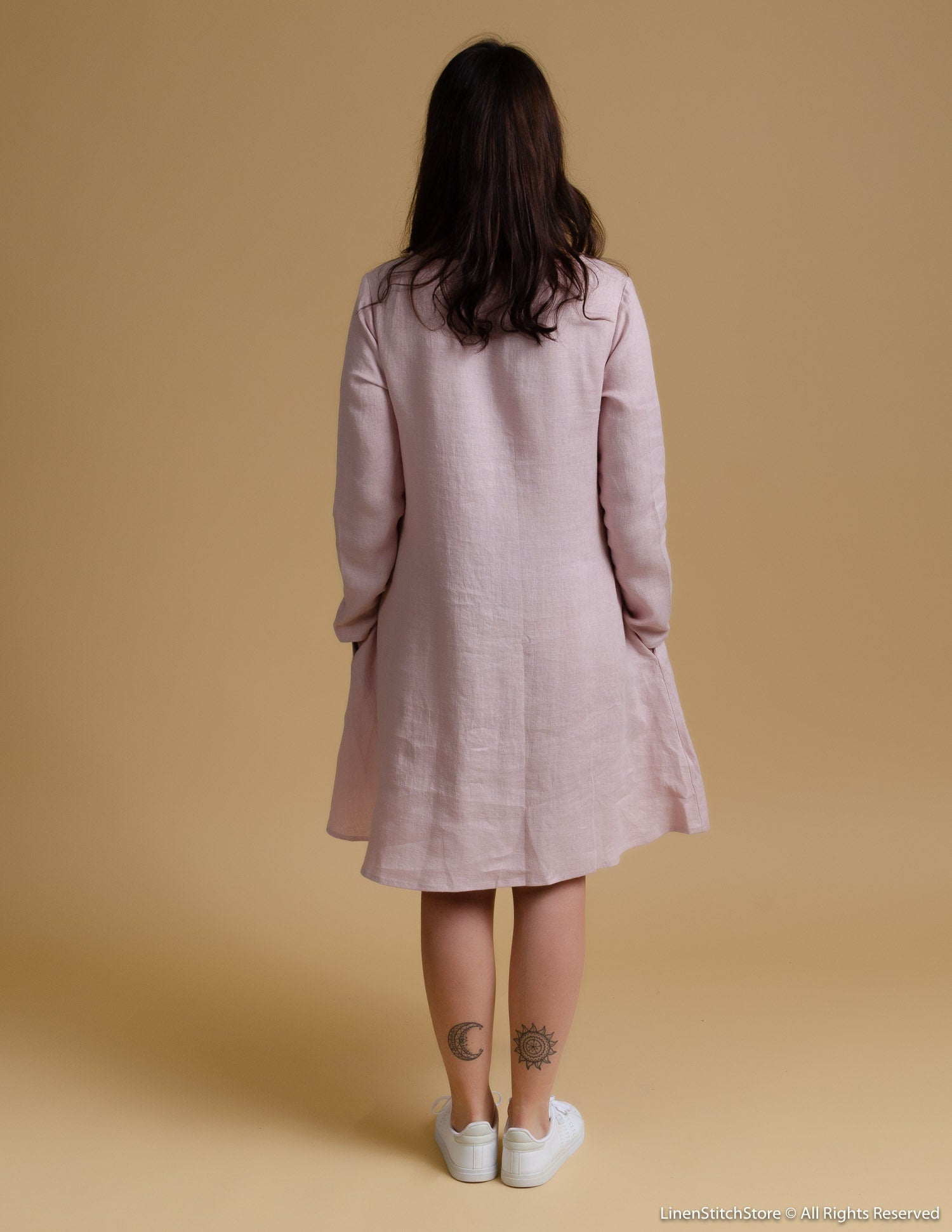 VERONICA Linen dress | Dusty pink