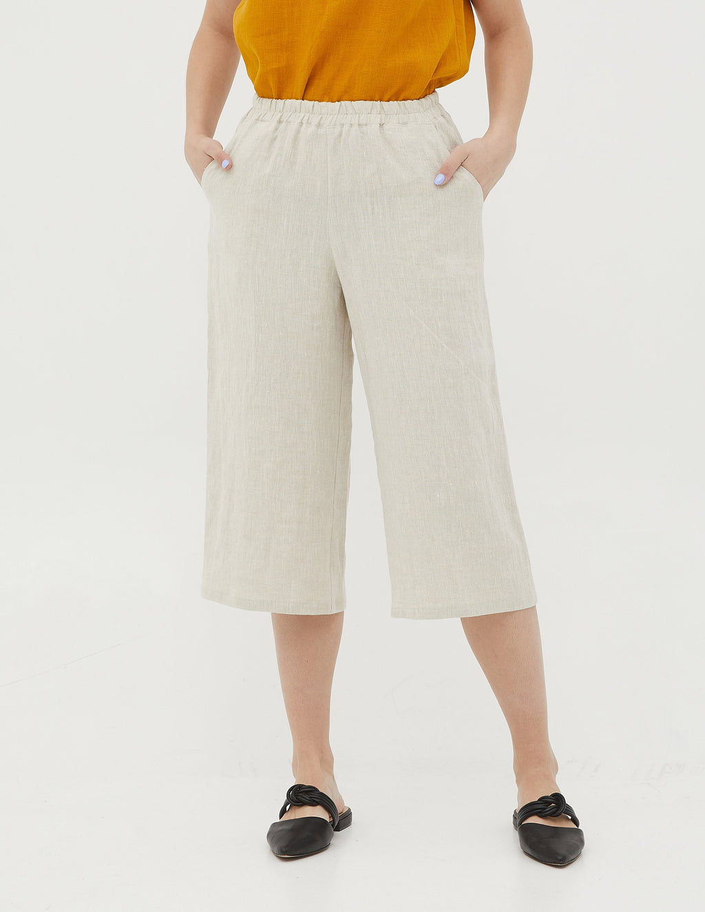 MELANIE Linen culottes | Natural