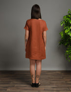 SANDRA Linen dress | Hazelnut brown