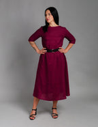 BERTA Linen dress | Marsala