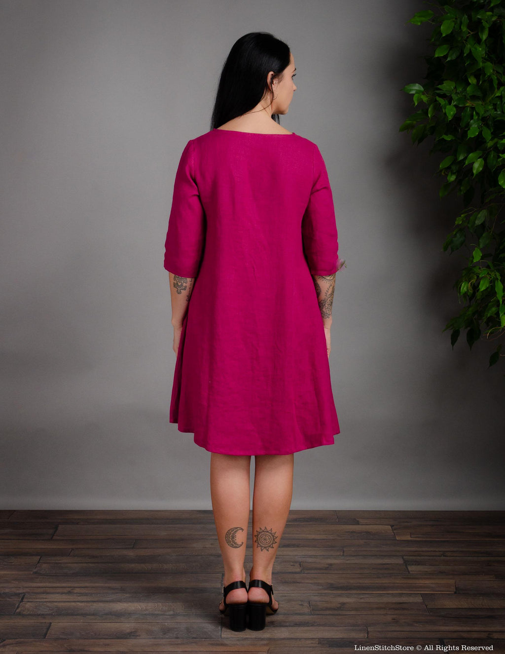BARBARA Linen dress | Rose