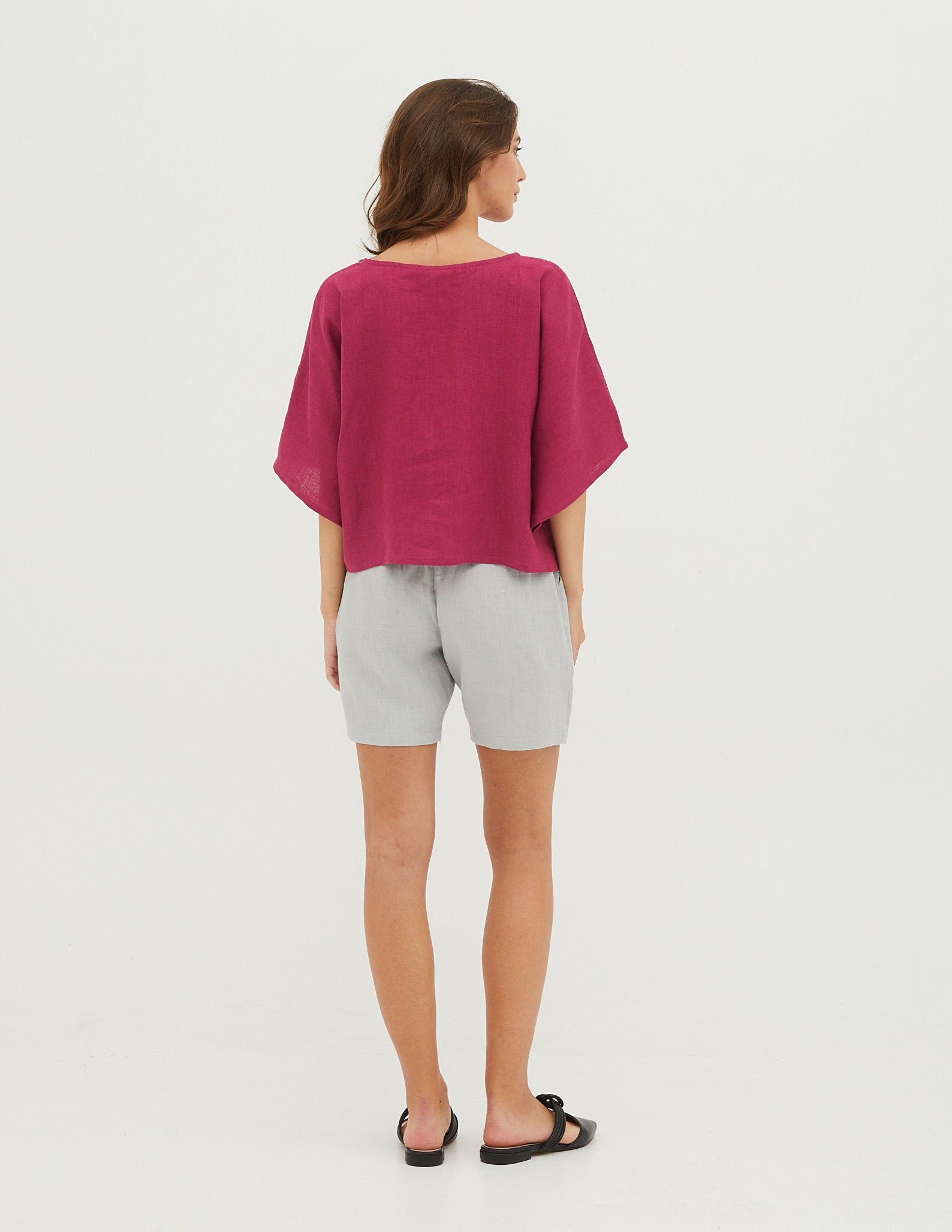 MARTHA oversized linen tunic | Rose