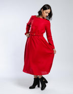 CAMILA Linen dress | Bright red