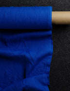 Deep blue medium weight linen fabric