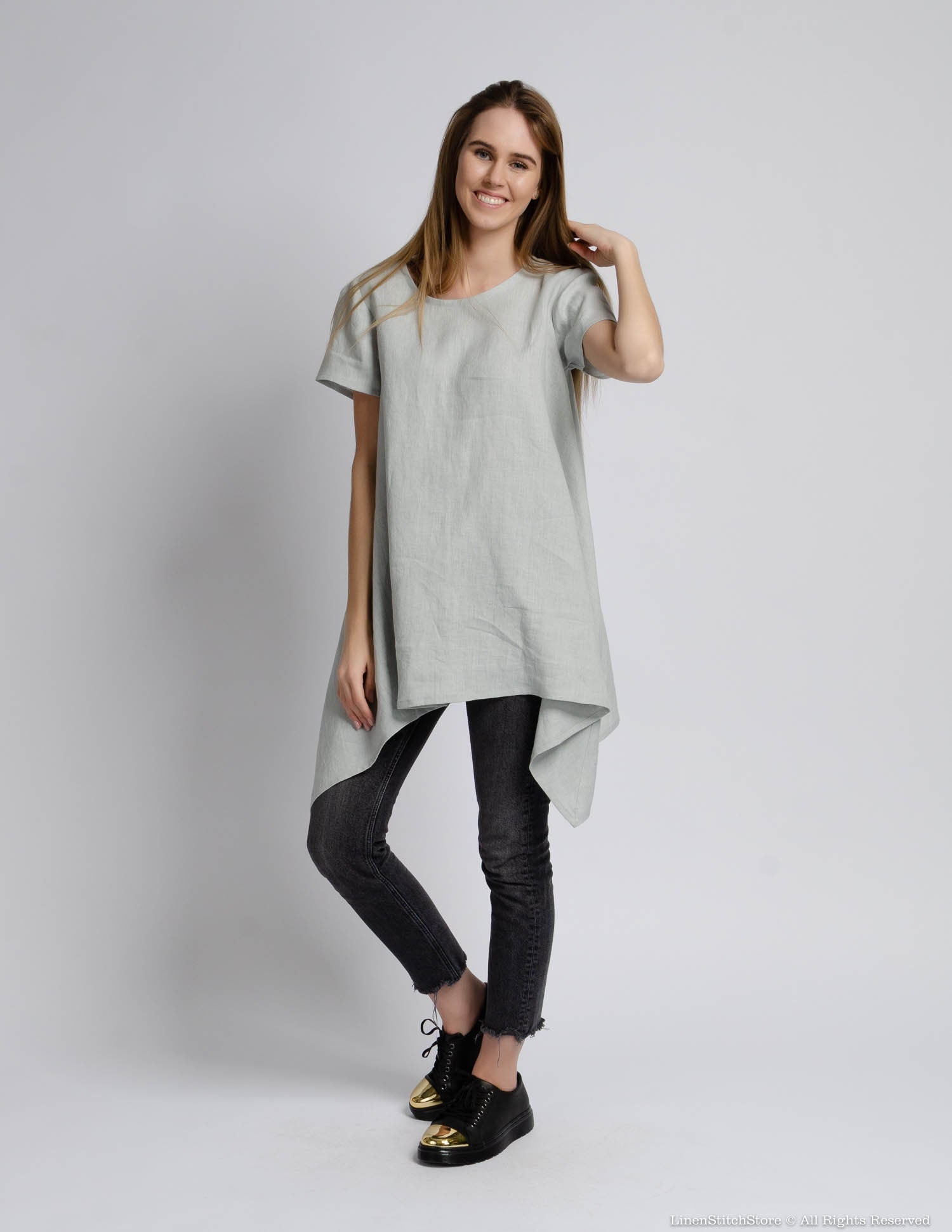LINDA Linen tunic | Light grey