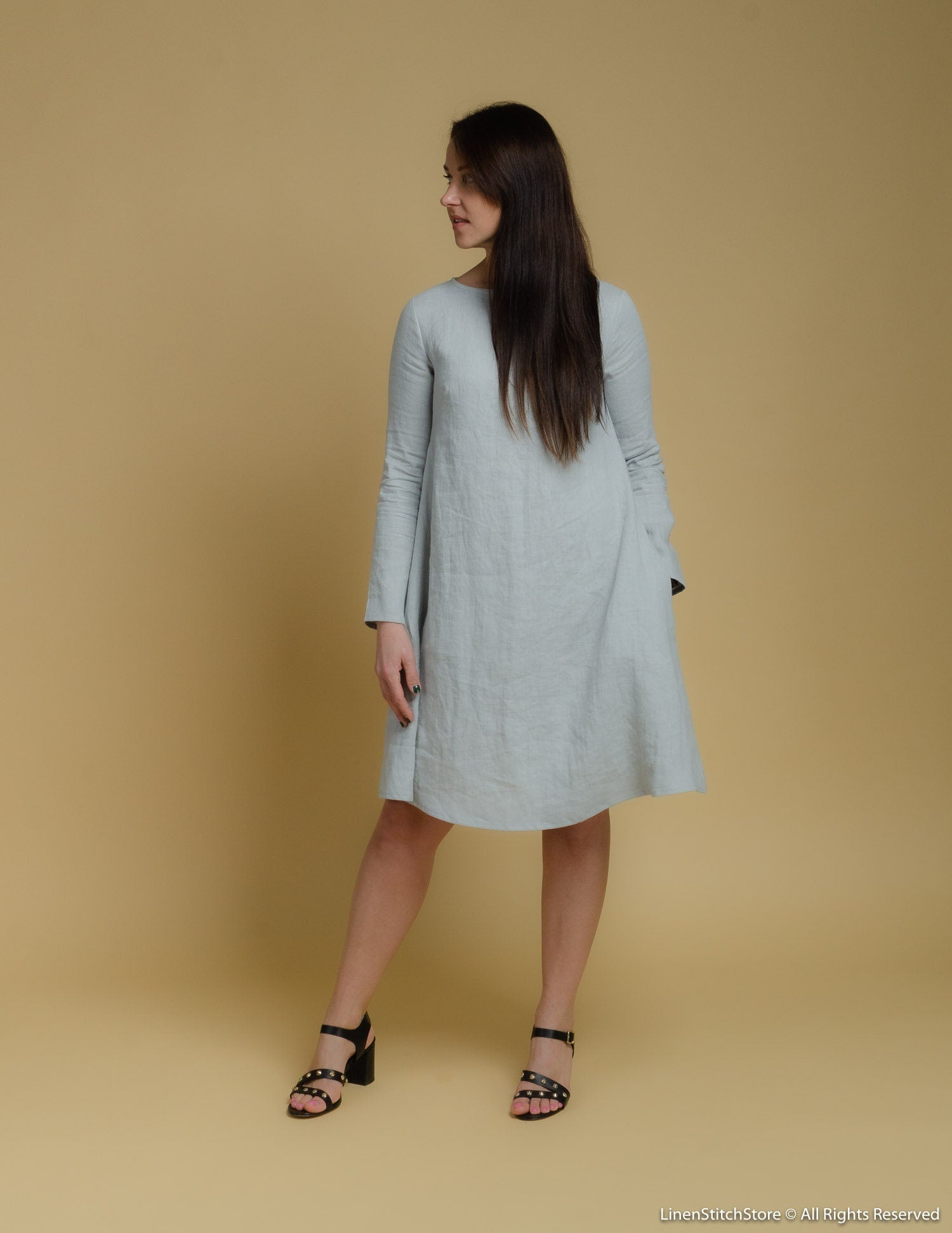 VERONICA Linen dress | Light grey