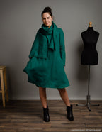 VERONICA  Linen dress | Emerald green