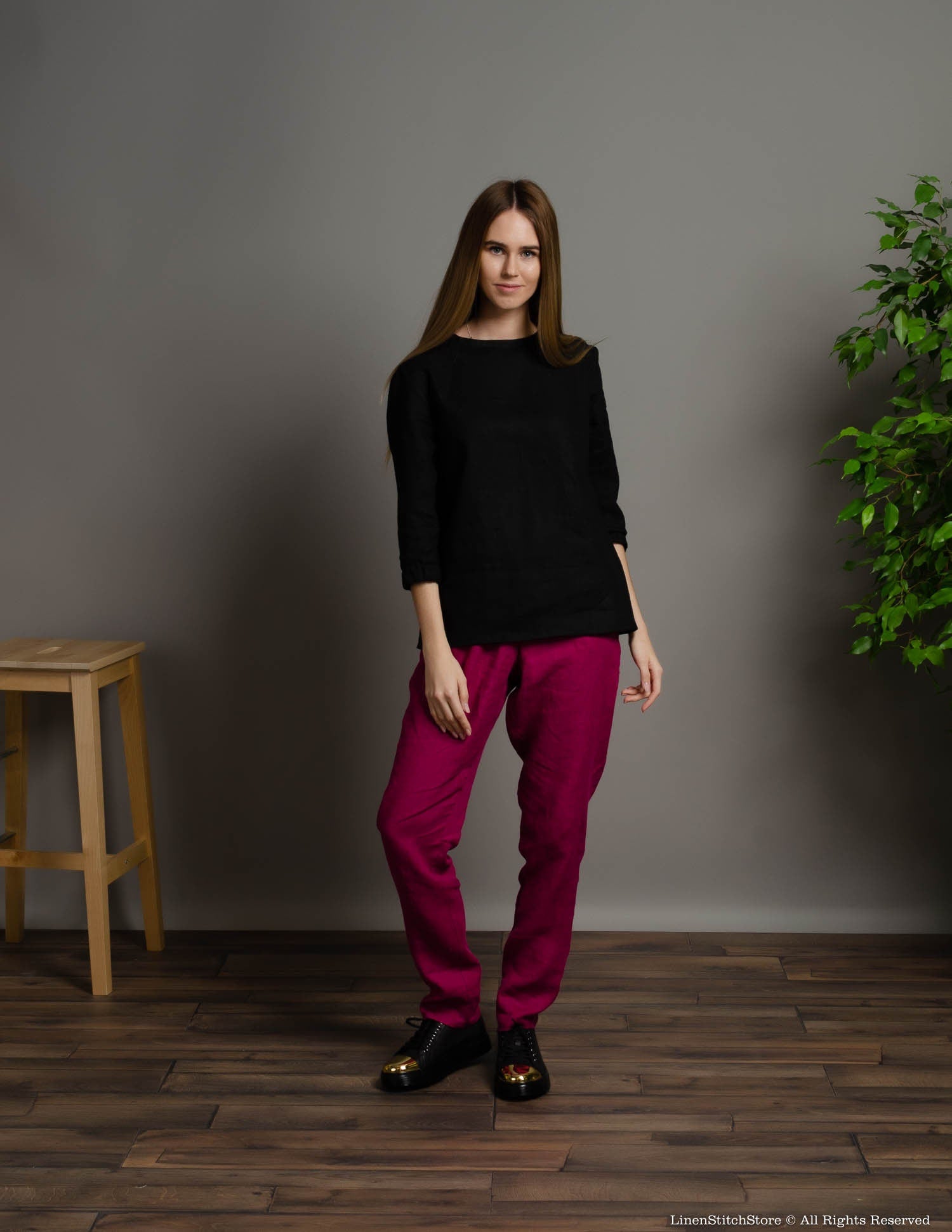 EMILY Linen blouse | Black