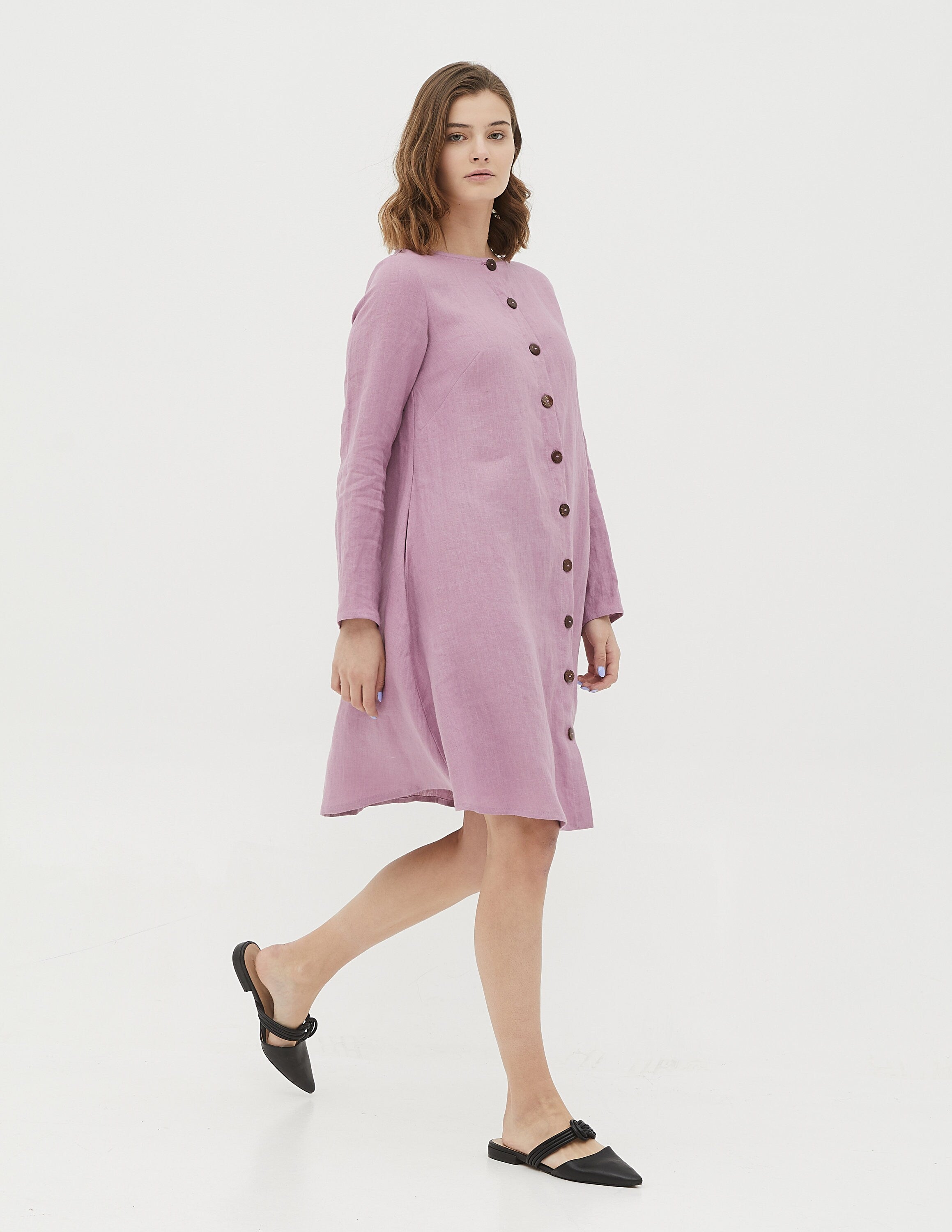 DOMINIKA linen dress | Light purple