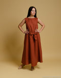 REBECA Linen dress | Hazelnut brown