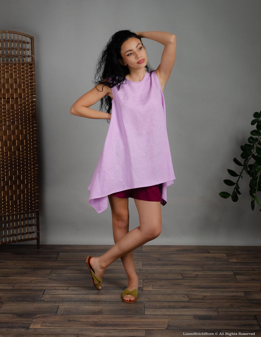 LAURA Linen tunic | Light purple