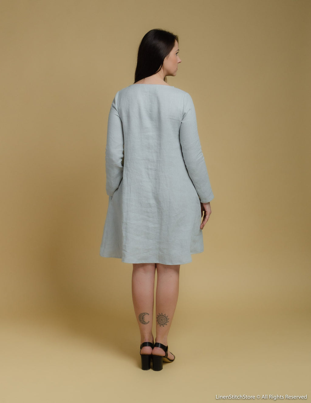 VERONICA Linen dress | Light grey