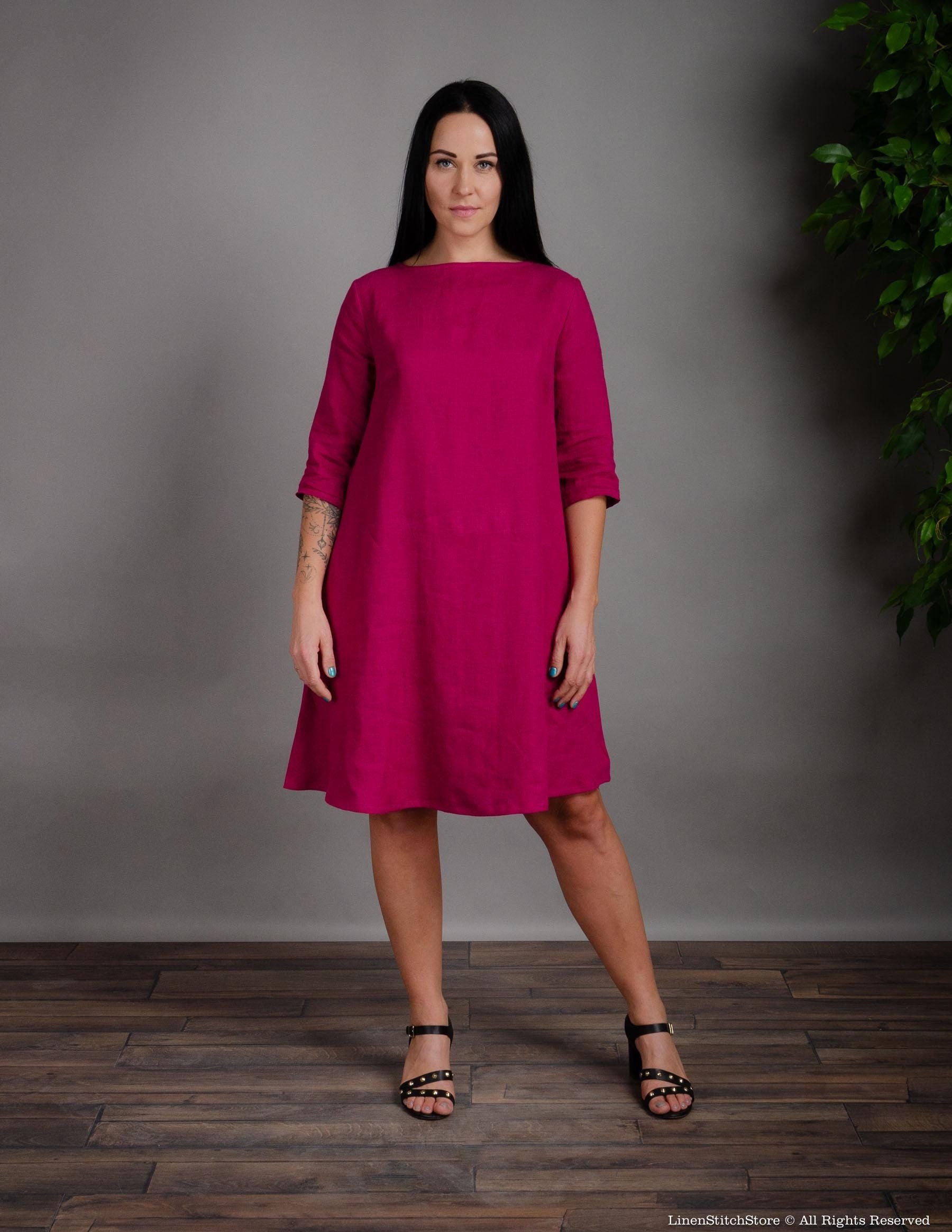 BARBARA Linen dress | Rose