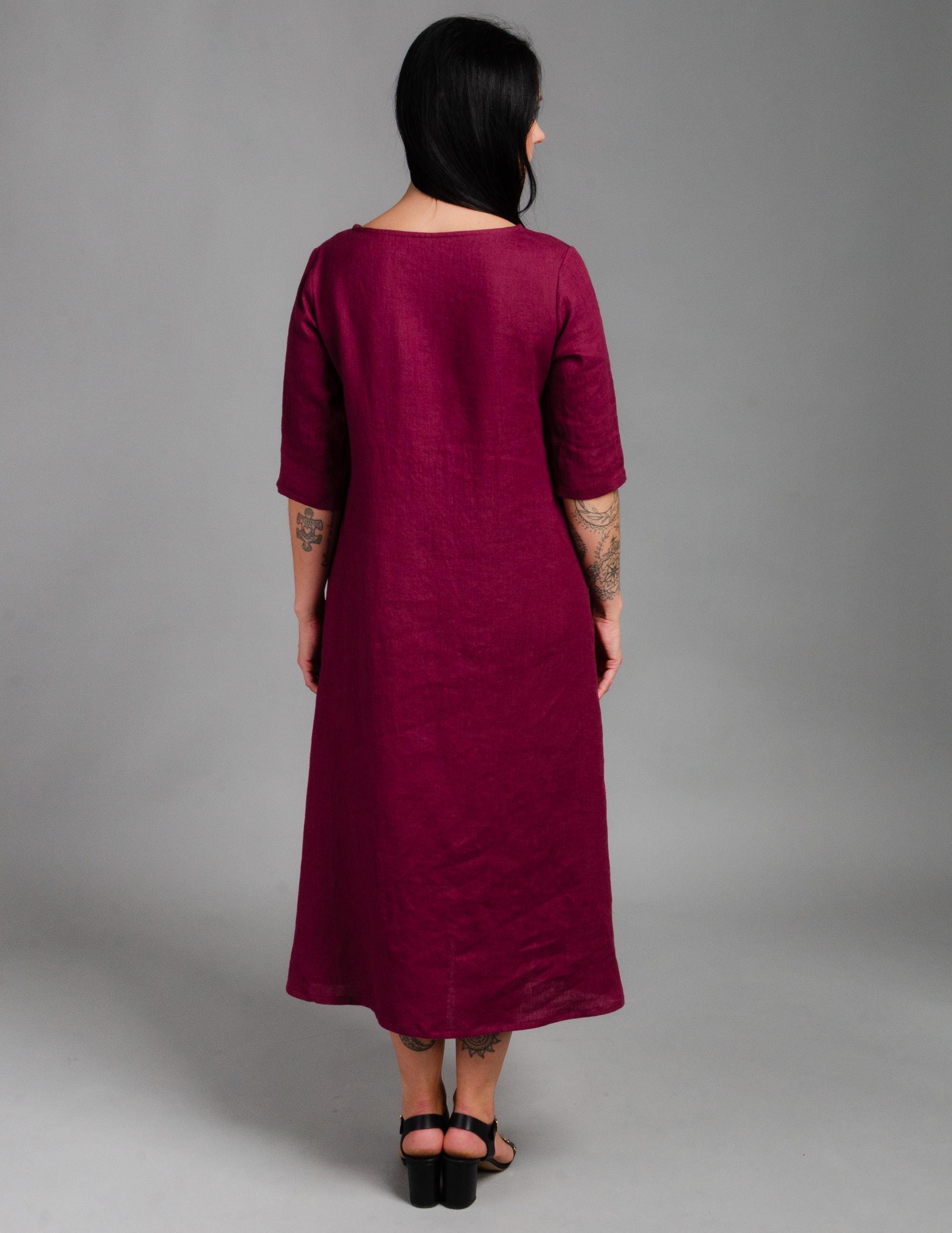BERTA Linen dress | Marsala