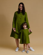 DOMINIKA Linen dress | Olive