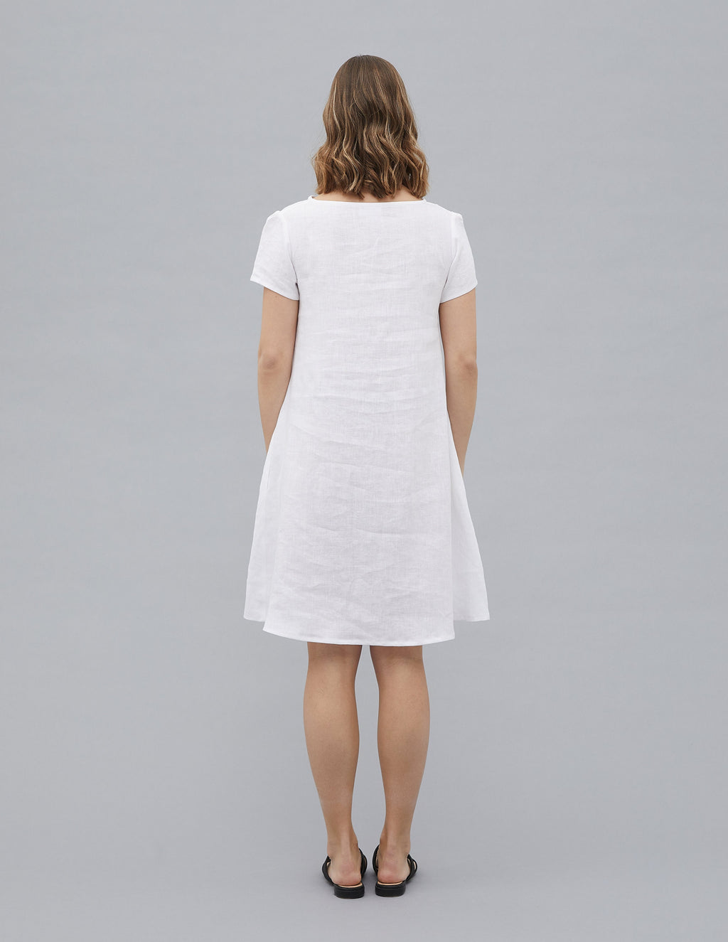 MEGHAN Linen dress | White