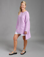 AURORA Asymmetric Linen tunic | Light purple