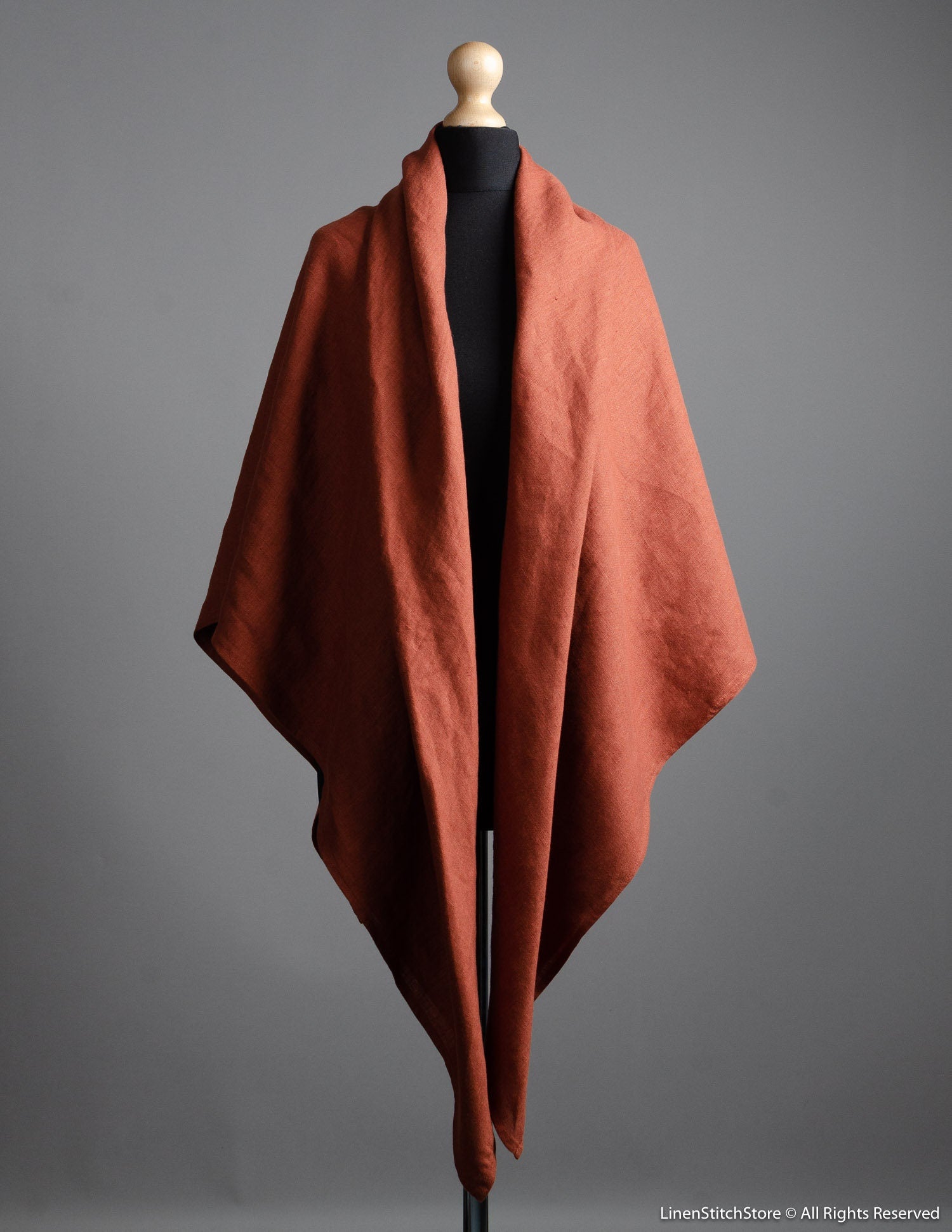 Linen shawl | Hazelnut brown