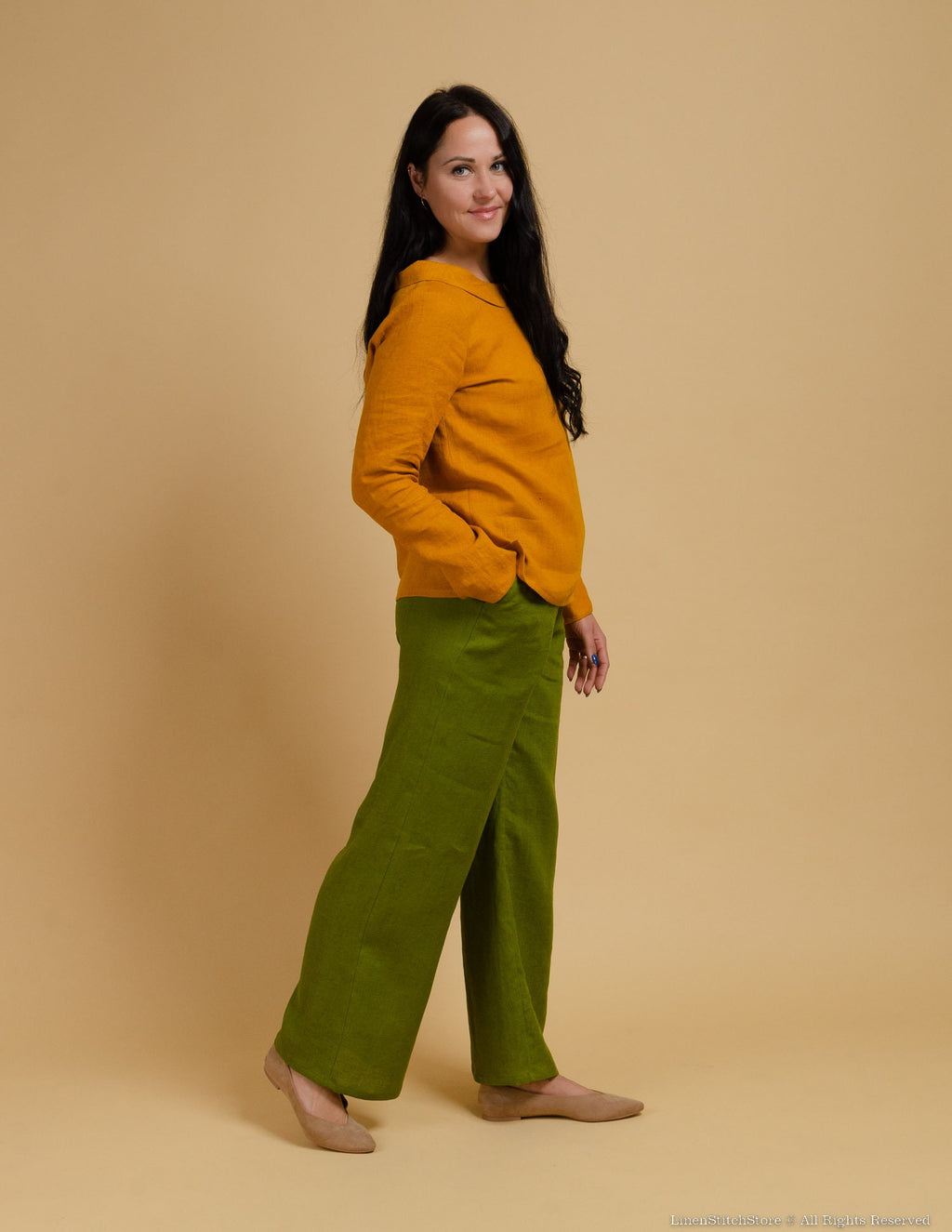 SHERRI Linen top | Mustard