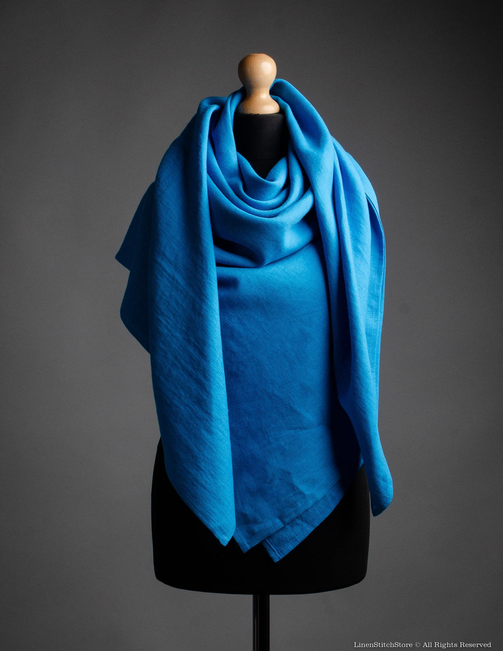 Linen shawl | Caribbean blue