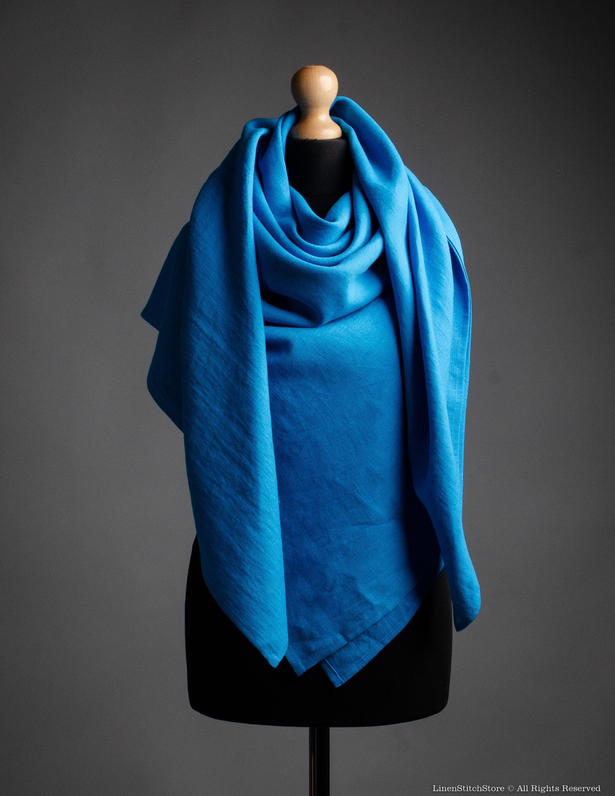 Linen shawl | Caribbean blue