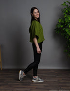 MARTHA Oversized linen tunic | Olive