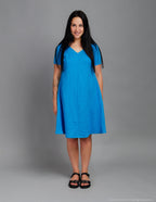 KIMBERLY Linen dress | Caribbean blue