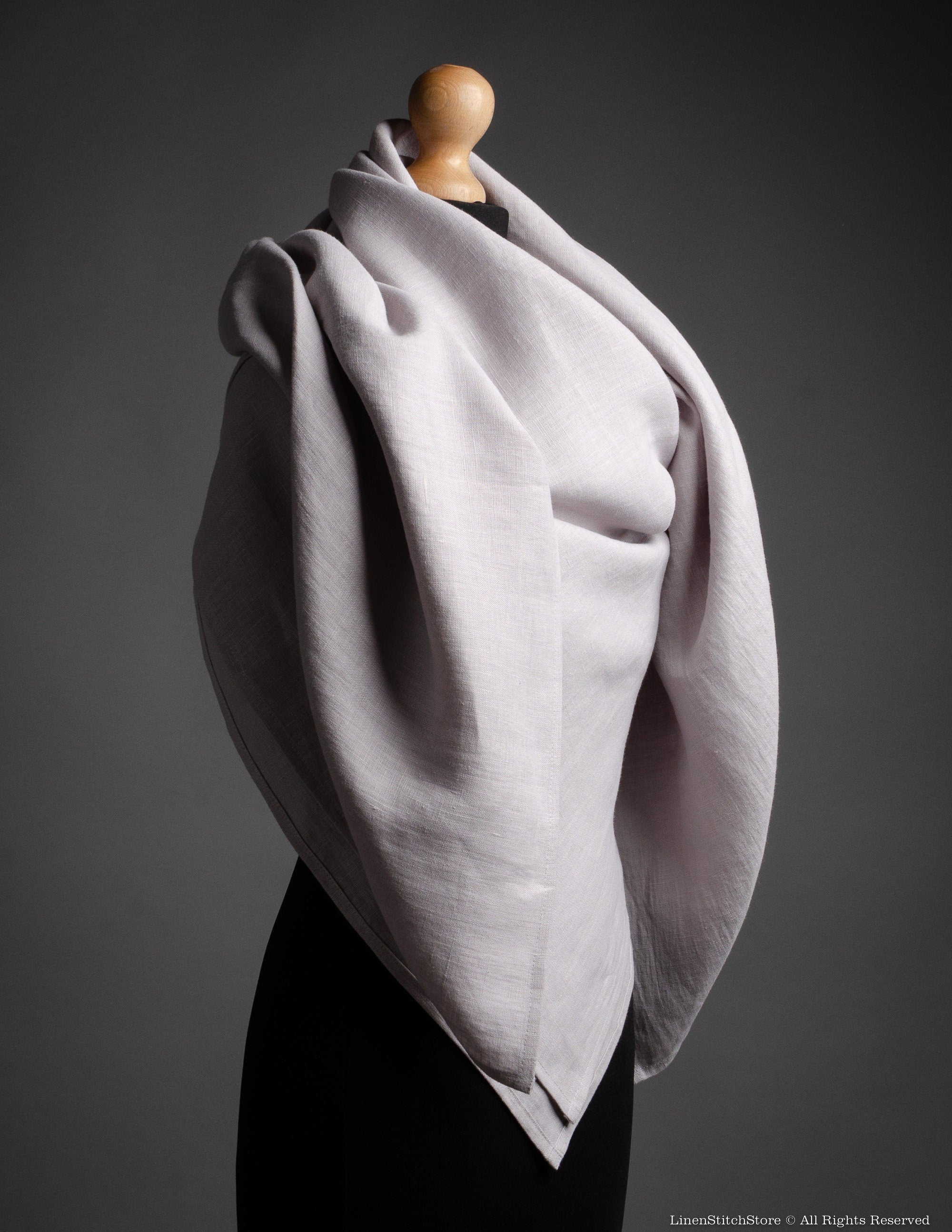 Linen shawl | Light grey