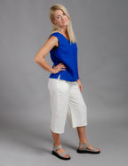 MELANIE Linen capris | Ivory