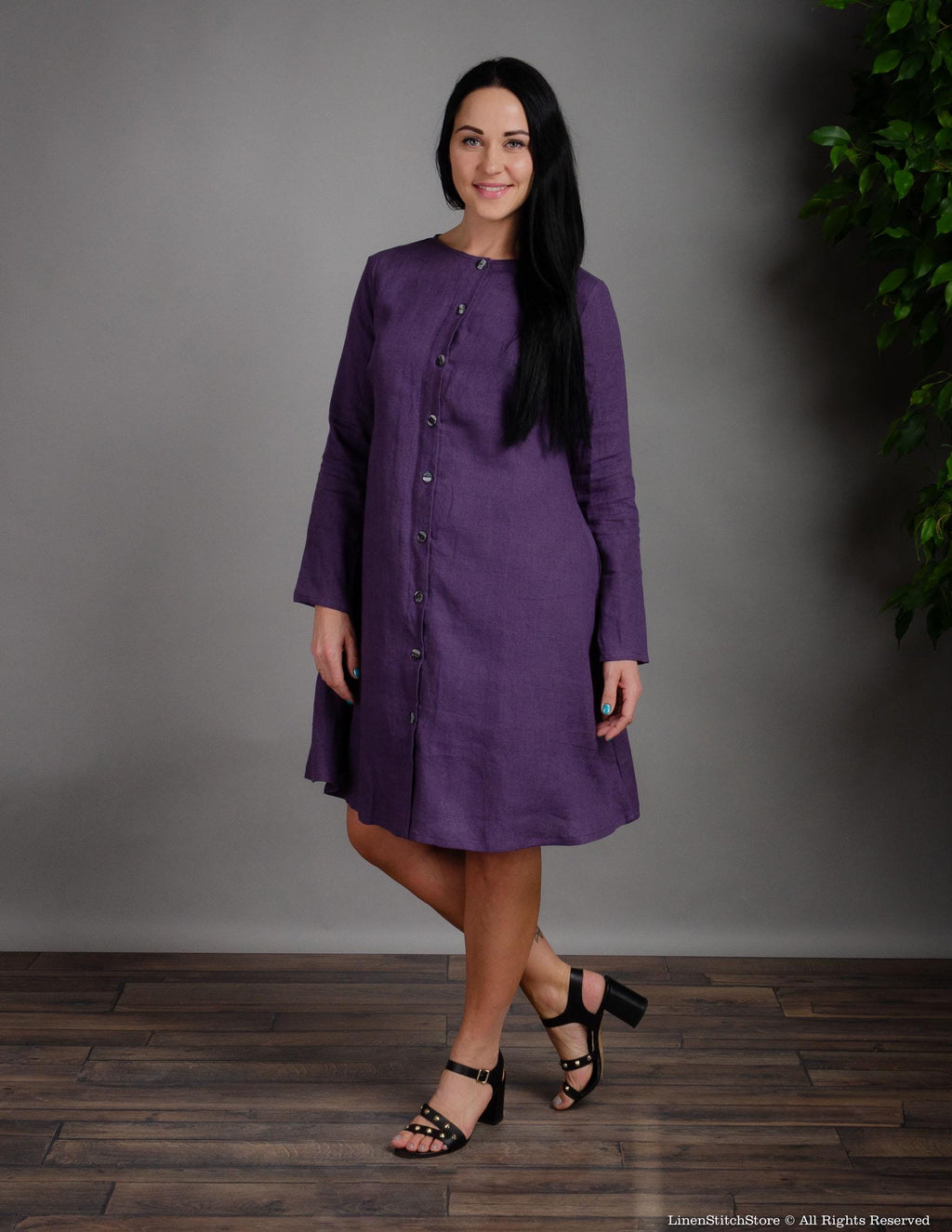 DOMINIKA Linen dress | Lavender