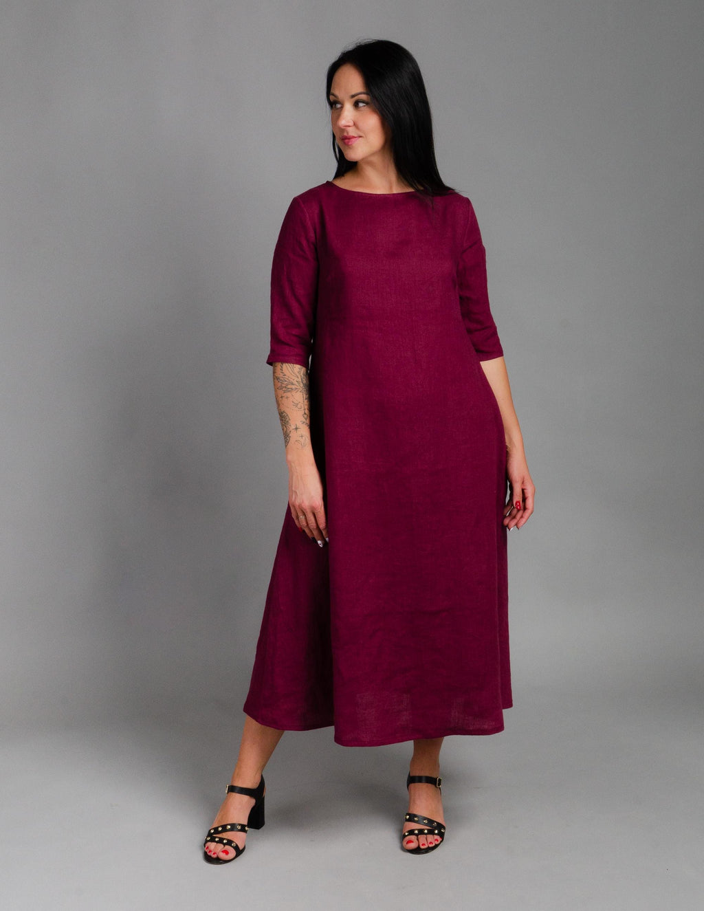 BERTA Linen dress | Marsala