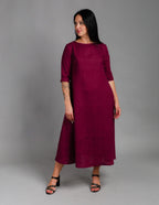 BERTA Linen dress | Marsala