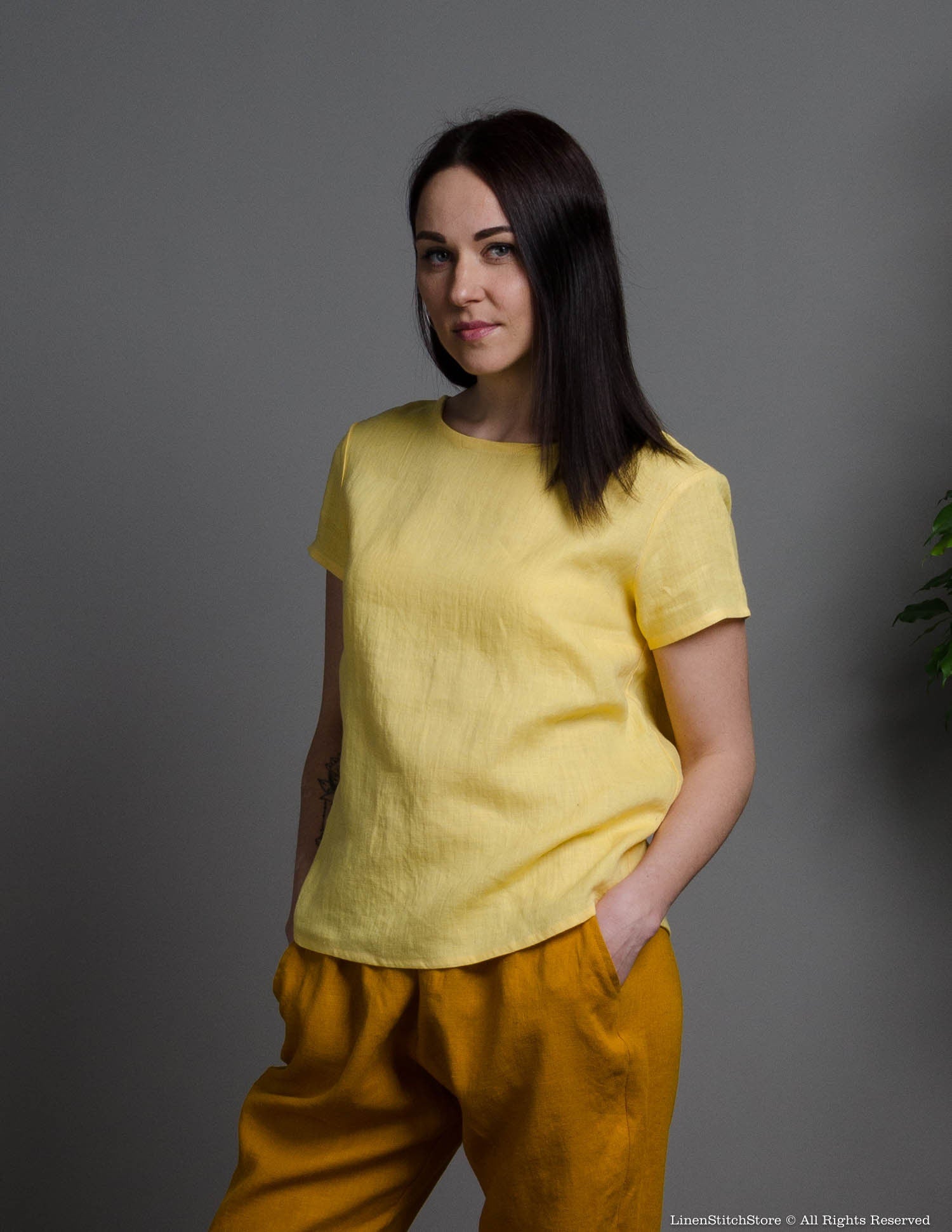 IEVA Linen top | Yellow